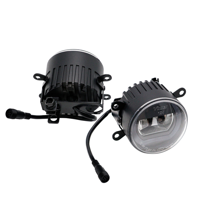 Set of semi-universal LED fog lights + 'U-Shape' daytime running lights - Diameter 90mm - ECE-R19/R87 E-mark