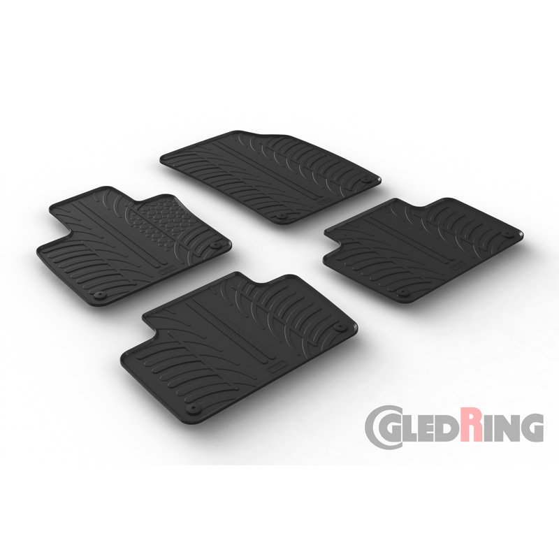Rubber car mats set  Volvo XC90 3/2015- (T profile 4-pieces + mounting clips)