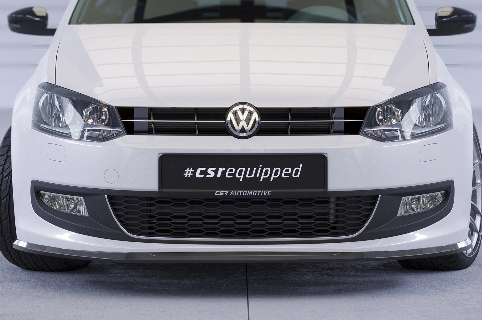 Voorspoiler passend voor VW Polo V (6R) Glans Zwart – 2009–2014