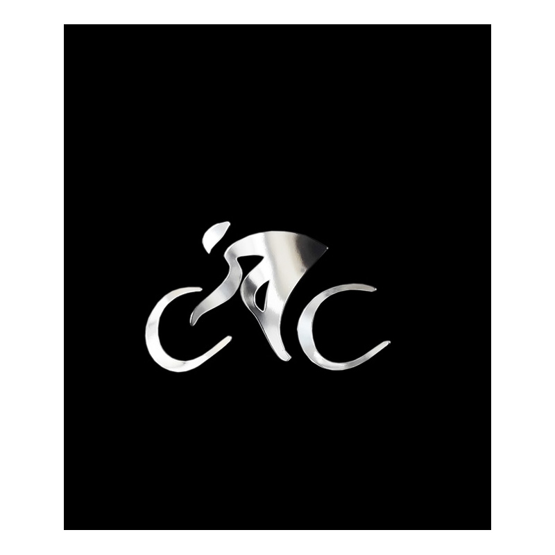 Nickel Sticker 'Cyclist' - 65x40mm