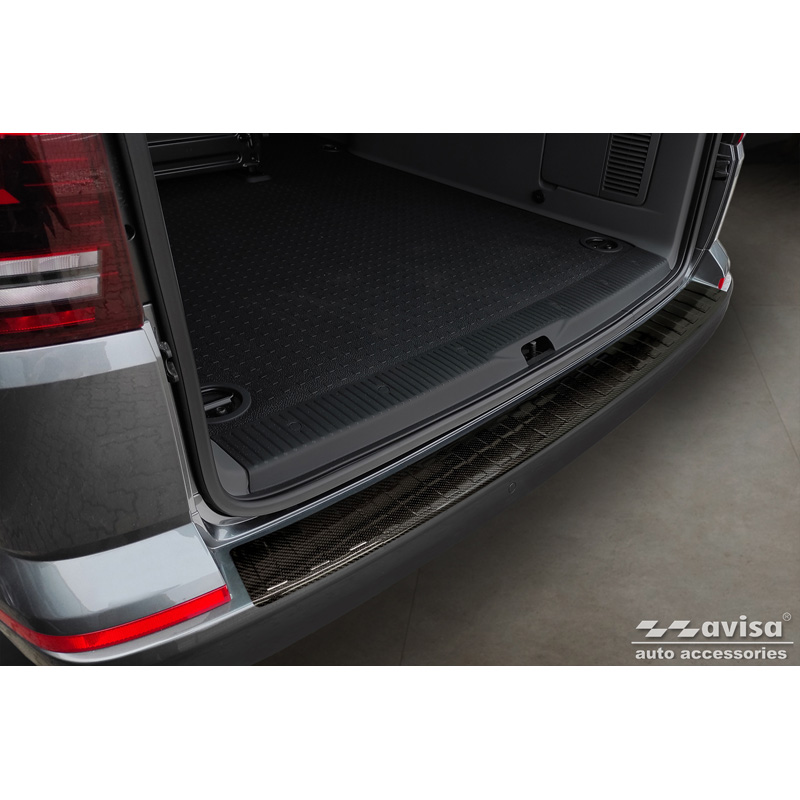 Real 3D Carbon Rear bumper protector  Volkswagen Caravelle T6 2015-2019 & Caravelle T6.1 2019- (with rear hatch) 'Ribs'