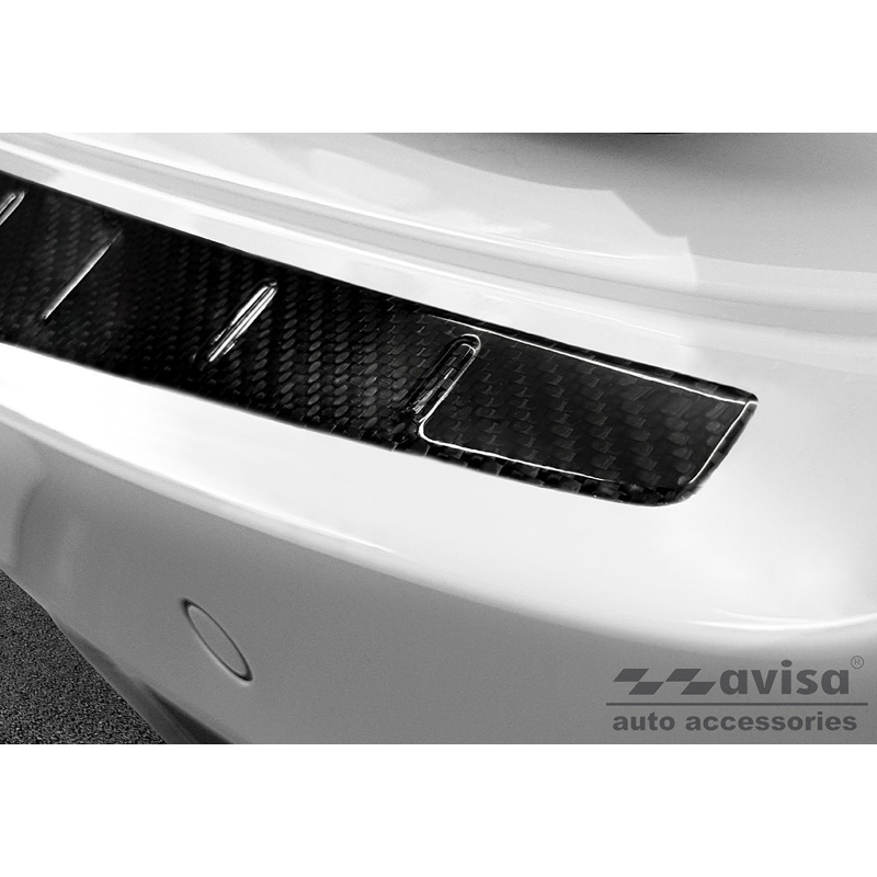 Real 3D Carbon Rear bumper protector  Mercedes CLA II (C118) Sedan 2019- 'Ribs'