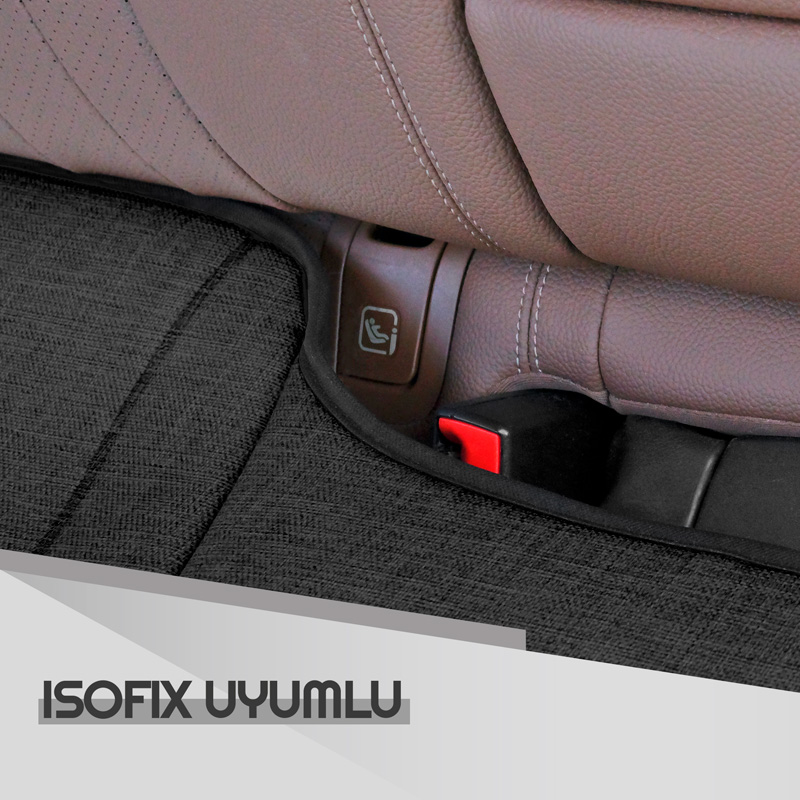 Universal Seat Cushion 'Rear' Black Linen - single piece
