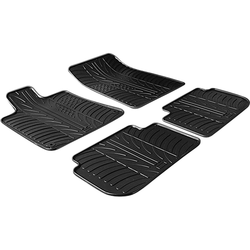 Rubber car mats set  Peugeot 407 2004- (T profile 4-pieces + mounting clips)