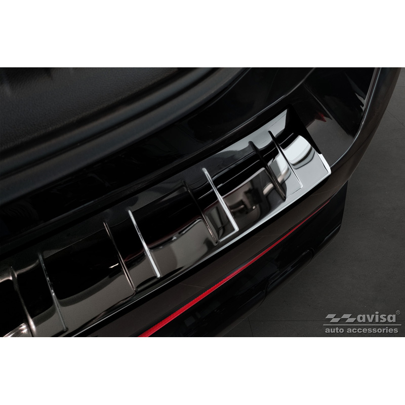 Black Mirror Stainless Steel Rear bumper protector  BMW X1 U11 / U11 xLine 2022- 'Ribs'