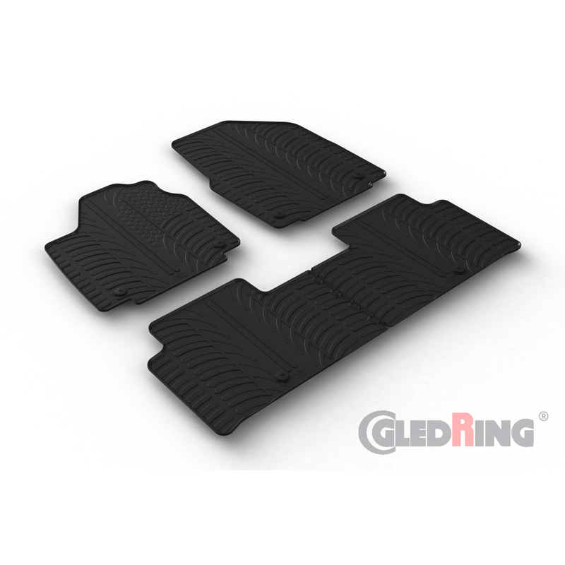 Rubber car mats set  Kia EV6 2021- (T profile 4-pieces + mounting clips)