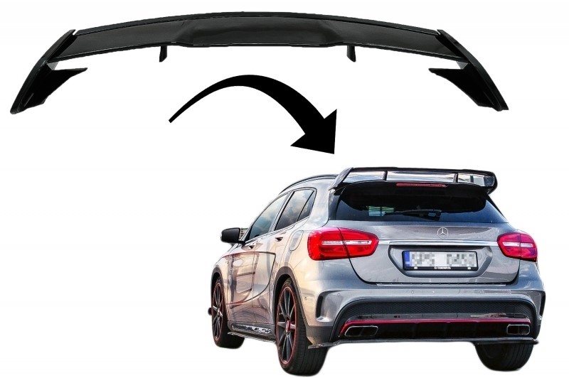 DakSpoiler passend voor Mercedes GLA X156 2014-2019 GLA45 look Piano Black