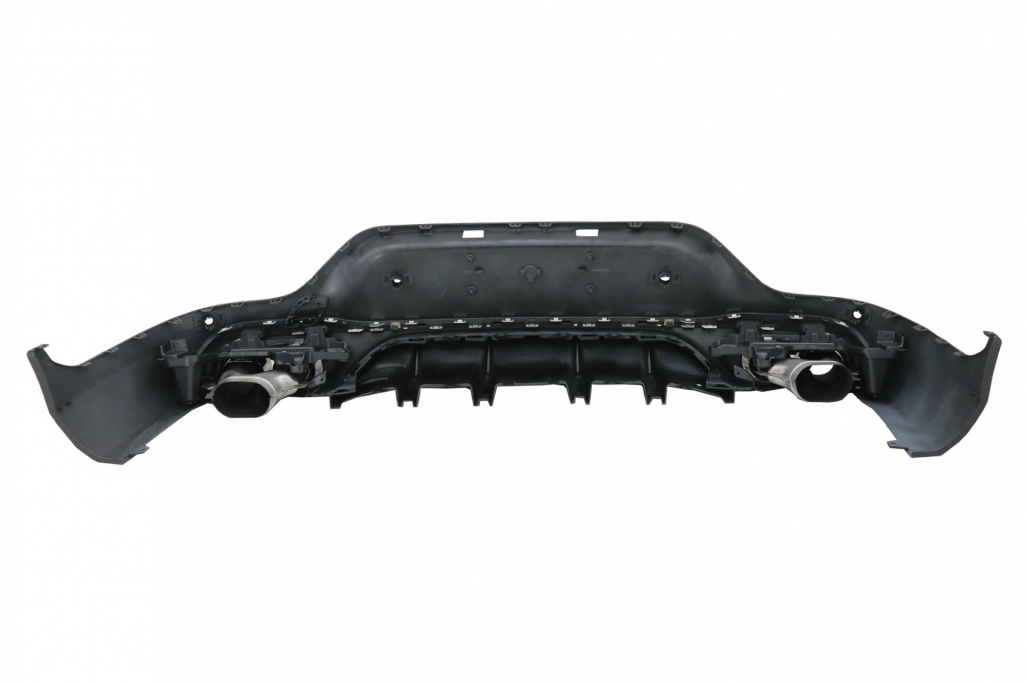 Diffuser passend voor Mercedes GLC C253 (2020-..) Coupe Facelift GLC43 incl. Uitlaat Stukken Zilver