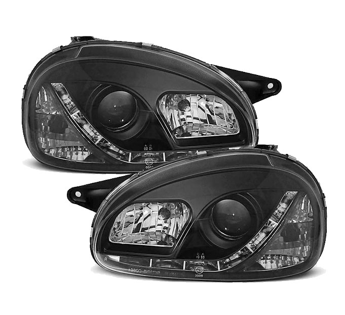 Headlights Opel Corsa B Dayline Devil Eyes Black