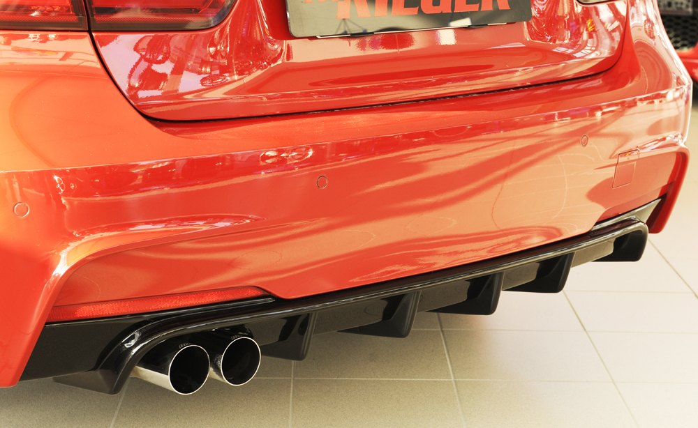 Achter Diffuser passend voor BMW 3Serie F30/F31 2012-... Zwart Glans Rieger