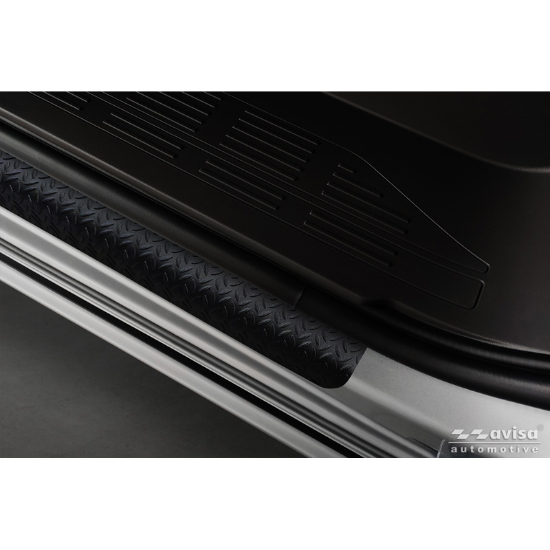 Aluminium door sill protectors 'Riffled Plate'  Volkswagen Multivan T7 2021- - 4-pieces - Black