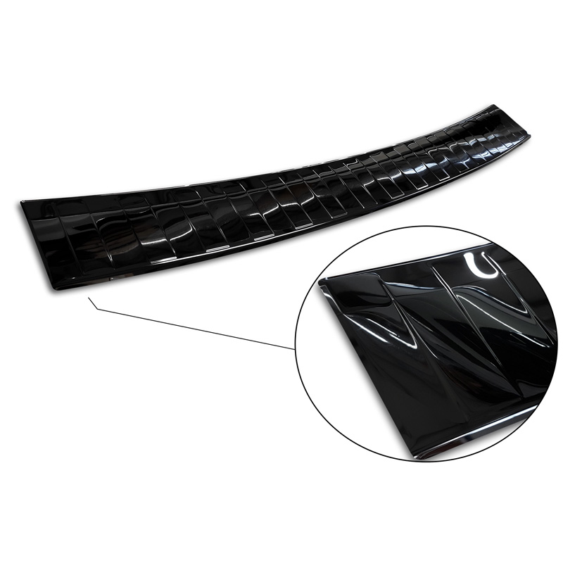 Black Mirror Stainless Steel Rear bumper protector  Volvo V70 Facelift 2013-2016 'Ribs'
