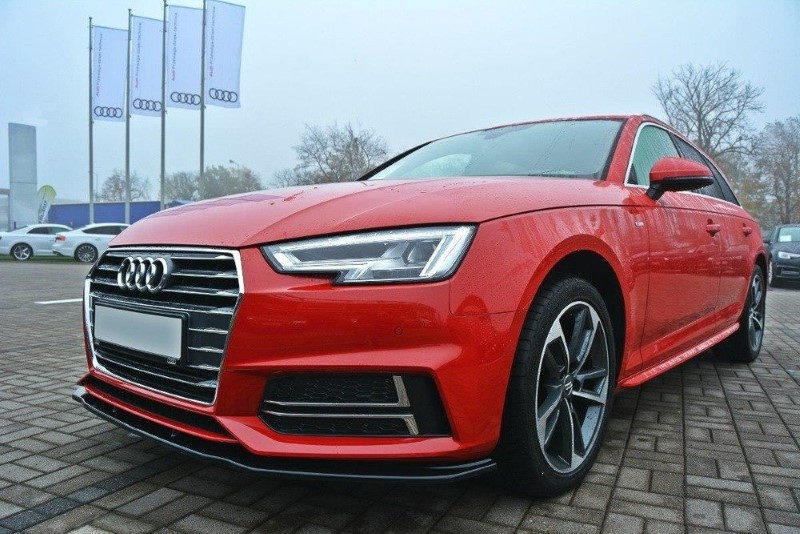 Voorspoiler passend voor Audi S4 / A4 S-Line B9 V.2 Glanzend Zwart