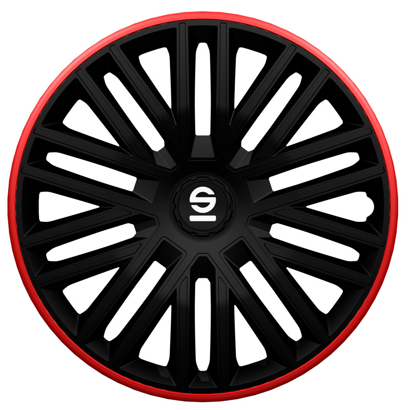 Sparco Wheel Covers Bergamo - 15-inch - Black/Red - Set of 4 pieces