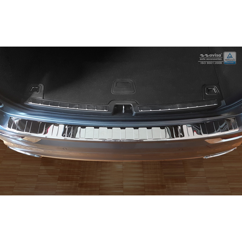 Chrome Stainless Steel Rear bumper protector  Volvo XC60 II 2017-2021 & FL 2021- incl. R-Design 'Ribs'