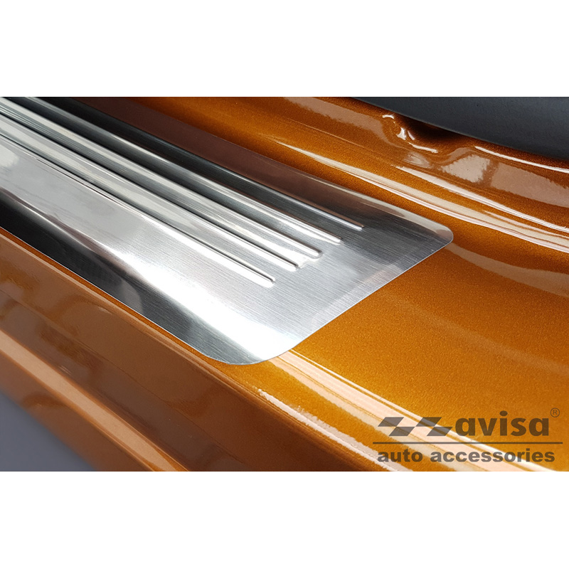 Stainless Steel Door sill protectors  Renault Captur II 2020- 'Lines' - 4-pieces