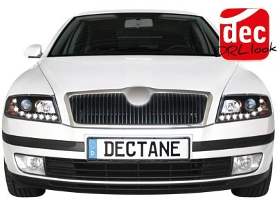 Headlights Skoda Octavia 05-09 Dayline Devil Eyes HID Chrome