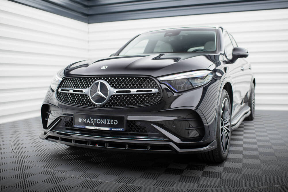 Voorspoiler passend voor Mercedes GLC AMG Pakket X254 Maxton Glans Zwart