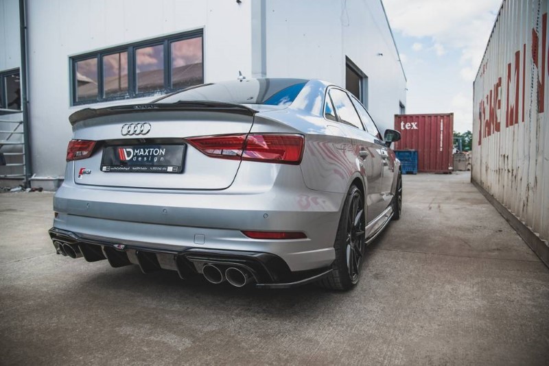 Diffuser passend voor Audi S3 Sedan 8V Facelift Glanzend zwart