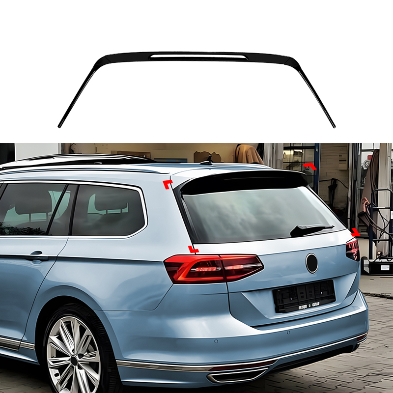 Roof spoiler  Volkswagen Passat 3G Variant 2014-2023 3-pieces (ABS Glossy Black)
