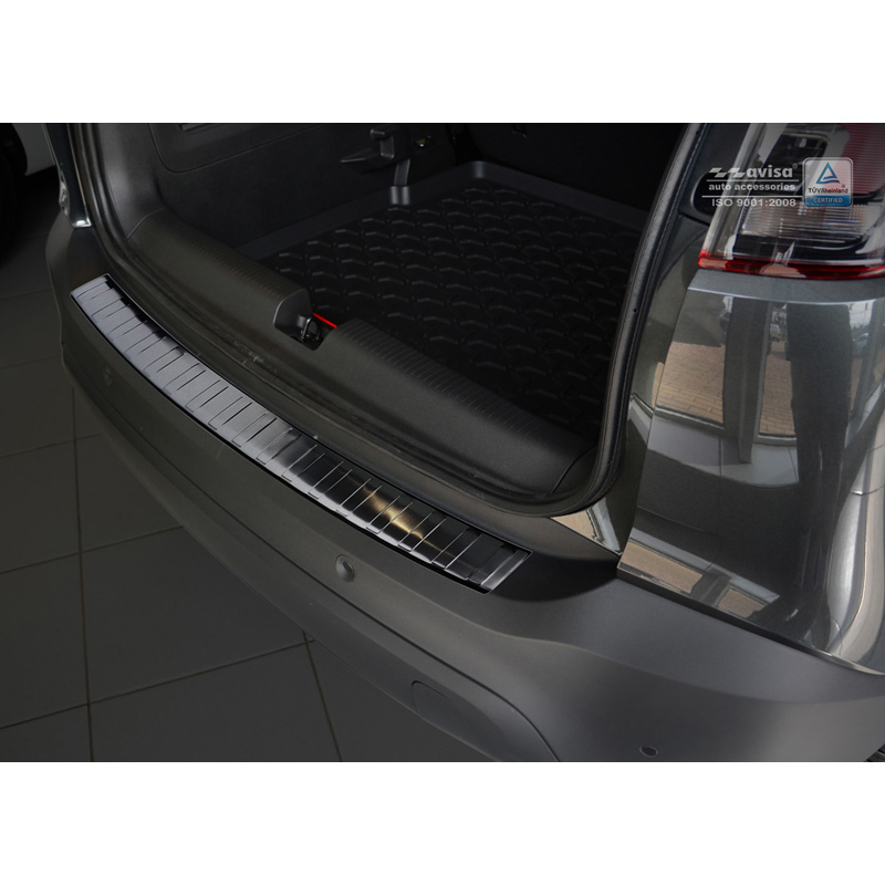 Black Stainless Steel Rear bumper protector  Opel Crossland 2017-2020 & FL 2020- 'Ribs'