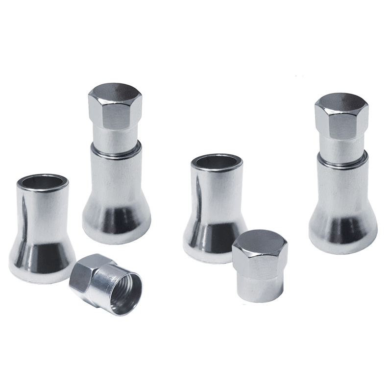 Simoni Racing Valve Caps Chrome - 2 parts - 4 pieces