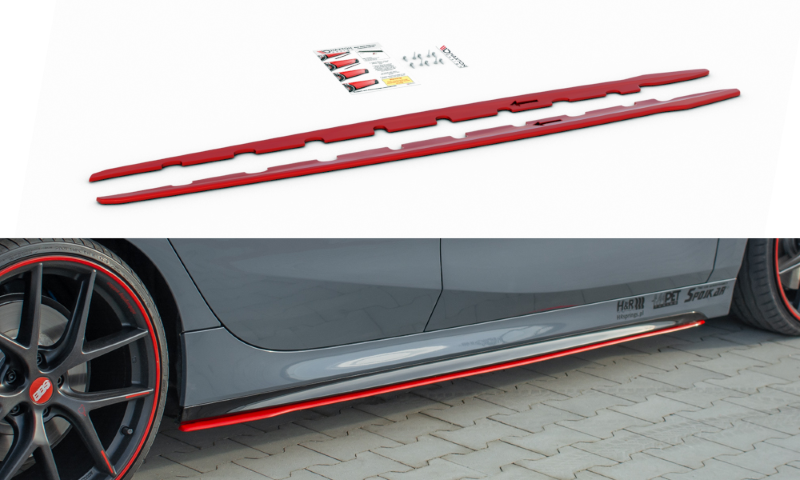 Zijskirts passend voor BMW 1 Serie F40 M-Pack/ M135i Glans Rood V2