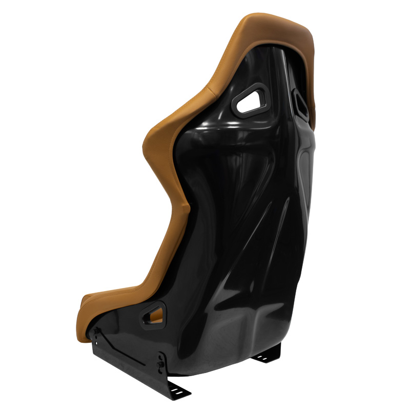 Sport seat 'BS1' - Beige Synthetic leather - Non-reclinable fibreglass back-rest - incl. slides