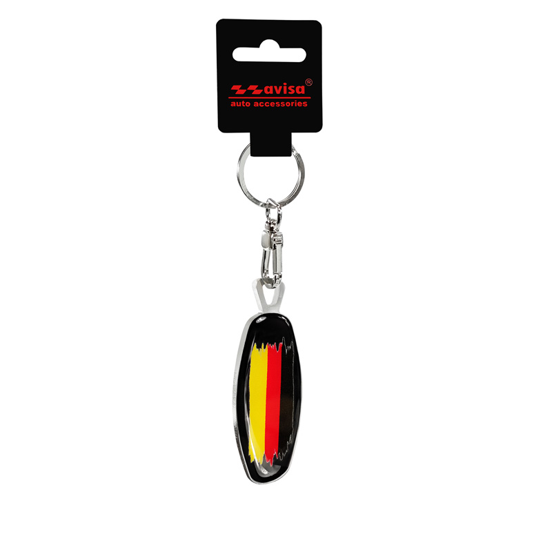 Stainless steel key chain - Emblem/ Flag Star of David+DE