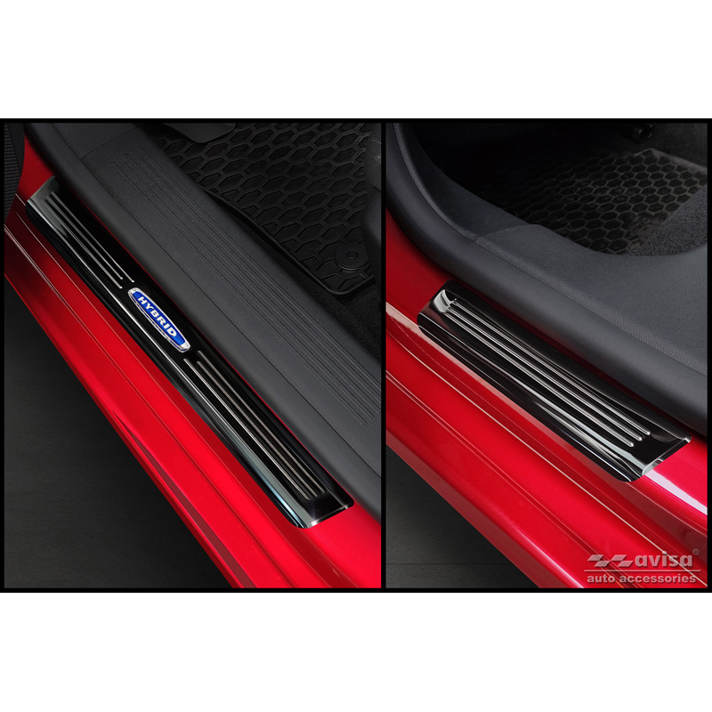 Mirror Black Inox door sill protectors  Opel Astra (L) Hatchback 2021- & Opel Astra (L) Sports Tourer 2021- 'Hybrid' - 4-pieces