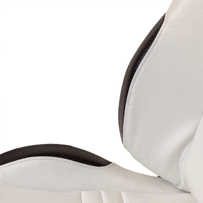 Sport seat 'Type T' - White/Black Synthetic leather - Dual-side reclinable back-rest - incl. slides