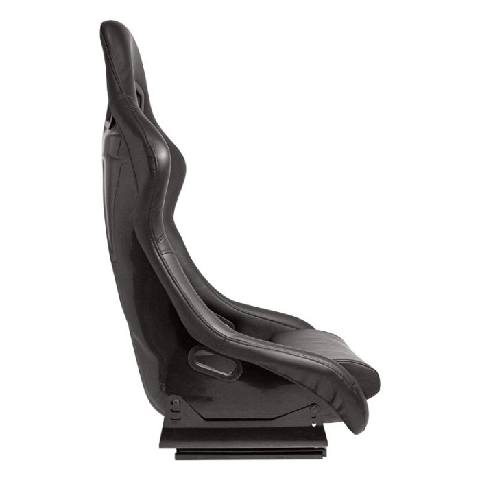 Sport seat 'MO' - Black Synthetic leather - Non-reclinable fibreglass back-rest - incl. slides