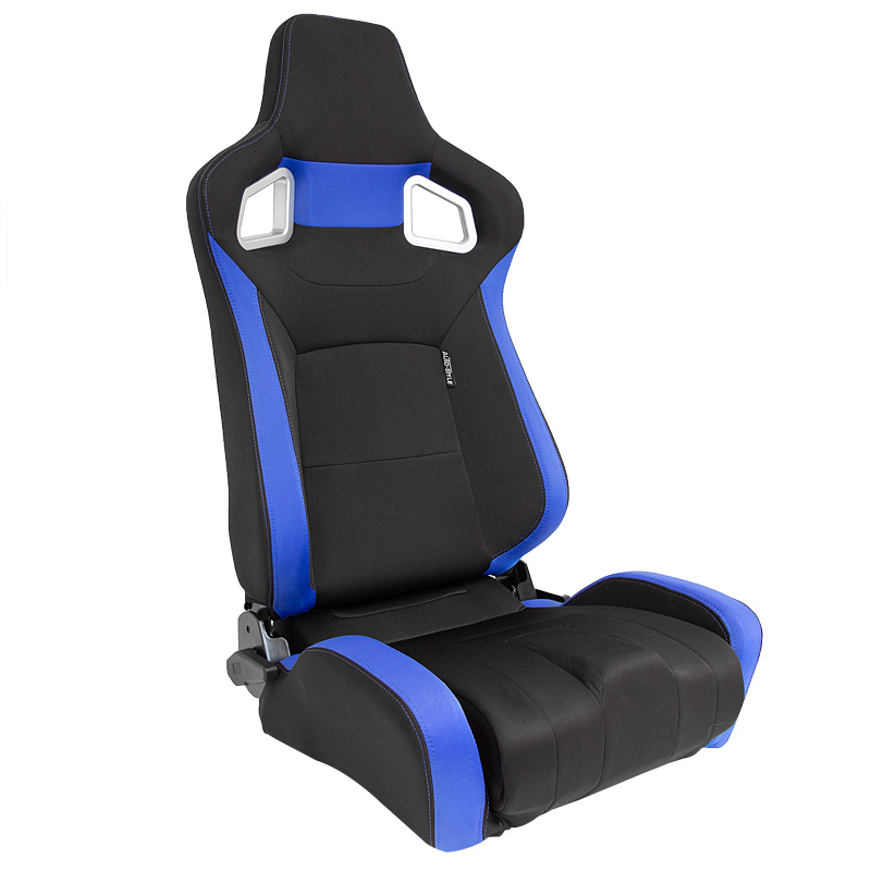Sport seat 'RS6-II' - Black/Blue Fabrics - Dual-side reclinable back-rest - incl. slides