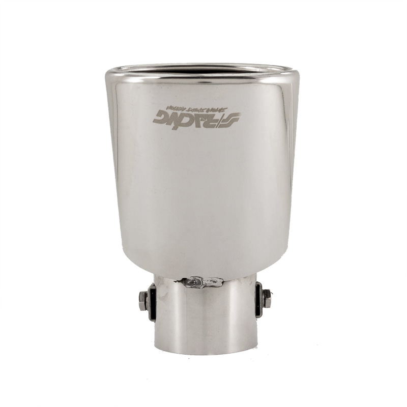 Simoni Racing Exhaust Tip Oval/Slanting Inox - 87x66xL150 - Installation ->48mm