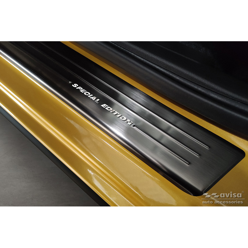 Black Inox door sill protectors  Mitsubishi Space Star Facelift 2020- - 'Special Edition' - 4-pieces