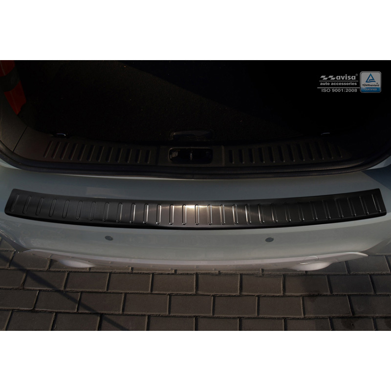 Black Stainless Steel Rear bumper protector  Ford Kuga 2008-2012 'Ribs'