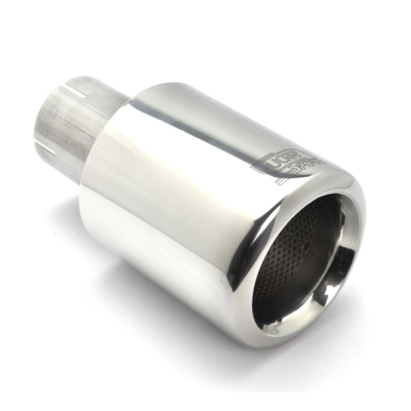 Ulter Sport Exhaust finisher - Round Ø100mm Big Rim - Length 180mm - Installation ->50mm - Inox