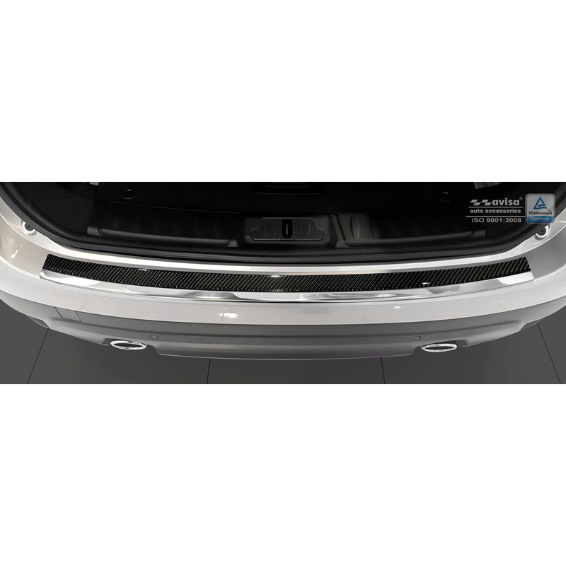 Stainless Steel Rear bumper protector 'Deluxe'  Jaguar F-Pace 2016-2020 & FL 2020- Chrom/Black Carbon