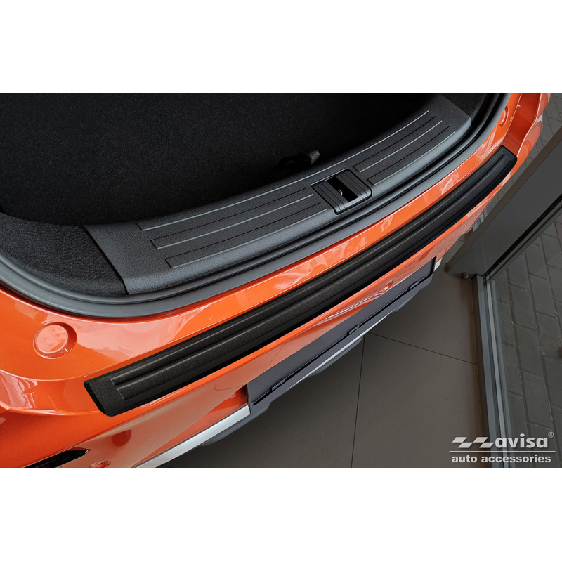 Matt Black Stainless Steel Rear bumper protector  MG ZS FL 2019-2024 'Lines'