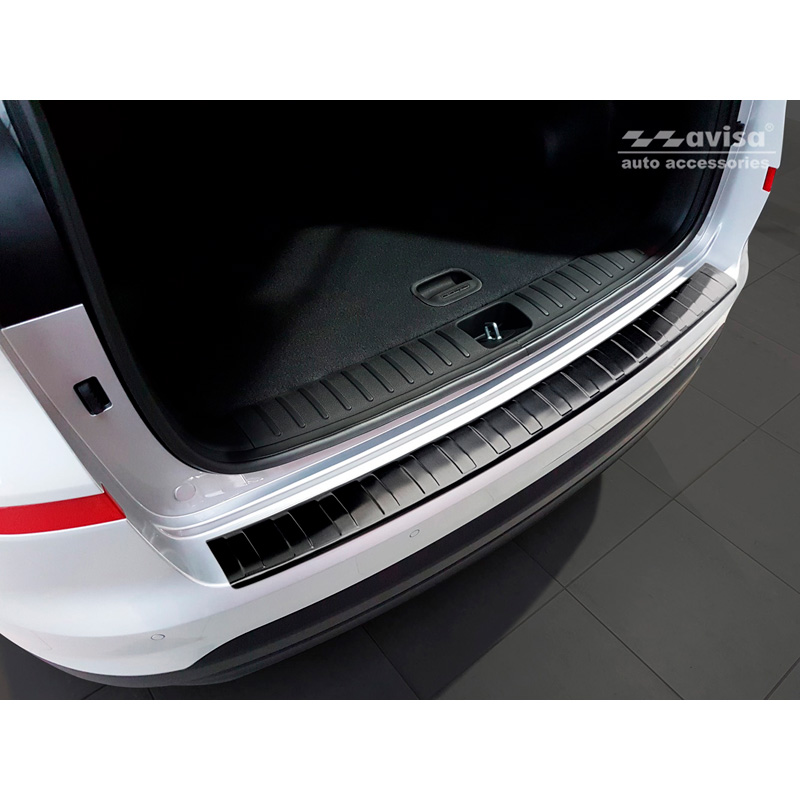 Black Stainless Steel Rear bumper protector  Hyundai Tucson FL 2018- 'Ribs'