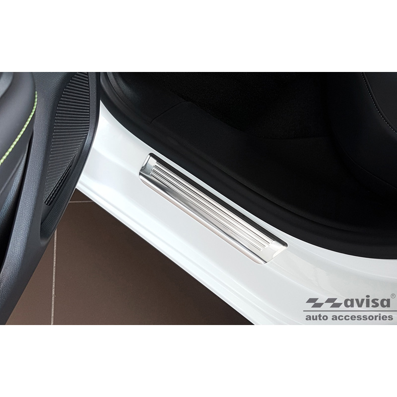 Stainless Steel Door sill protectors  Peugeot 2008 II 2020- 'Lines' - 4-pieces
