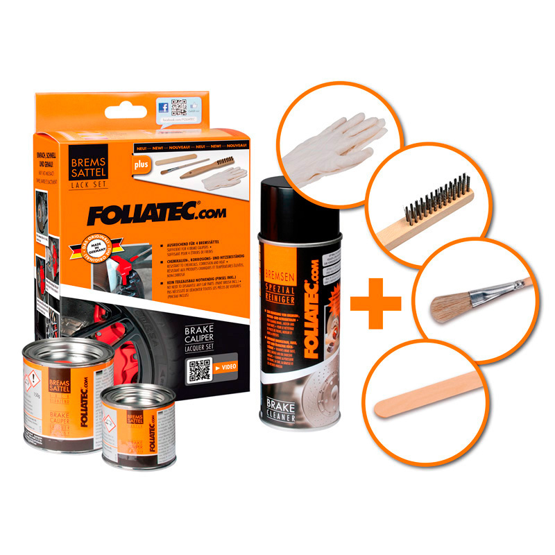 Foliatec Brake Caliper Lacquer Set - cosmic orange metallic - 3 Components