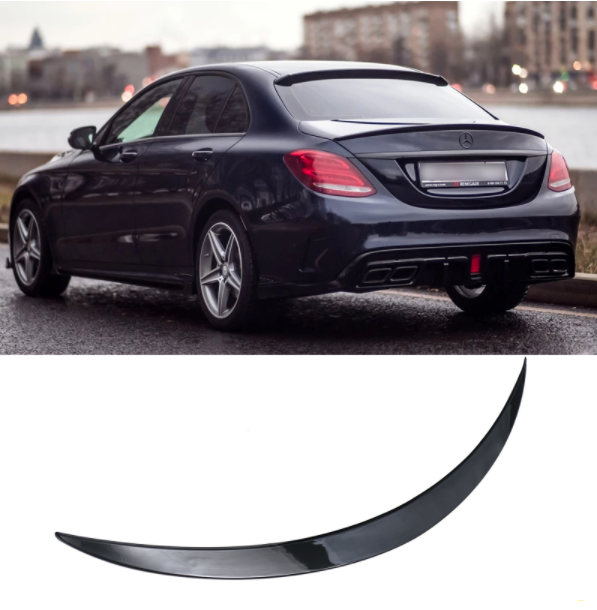 Spoiler passend voor Mercedes C-Klasse W205 Sedan Glans Zwart