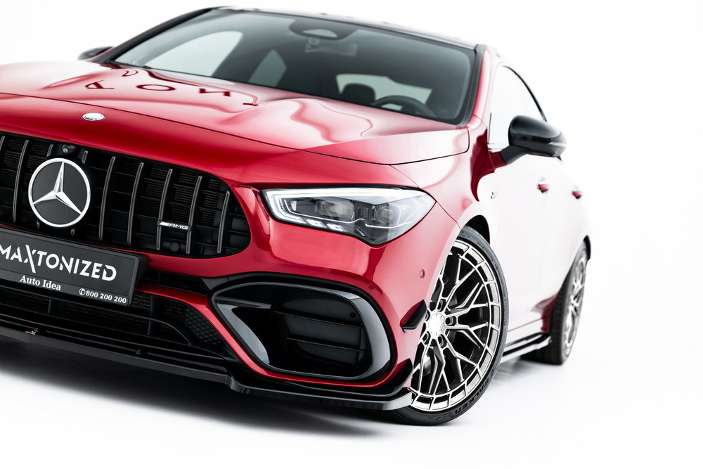 Voorspoiler passend voor Mercedes-AMG CLA 45 Aero C118 V.5 Maxton Glans Zwart