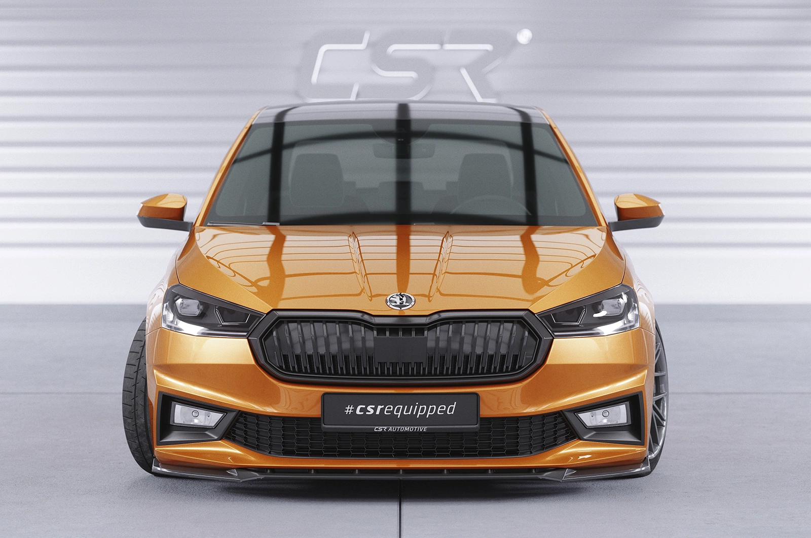 Voorspoiler passend voor Skoda Fabia 4 2021- – Glans Zwart