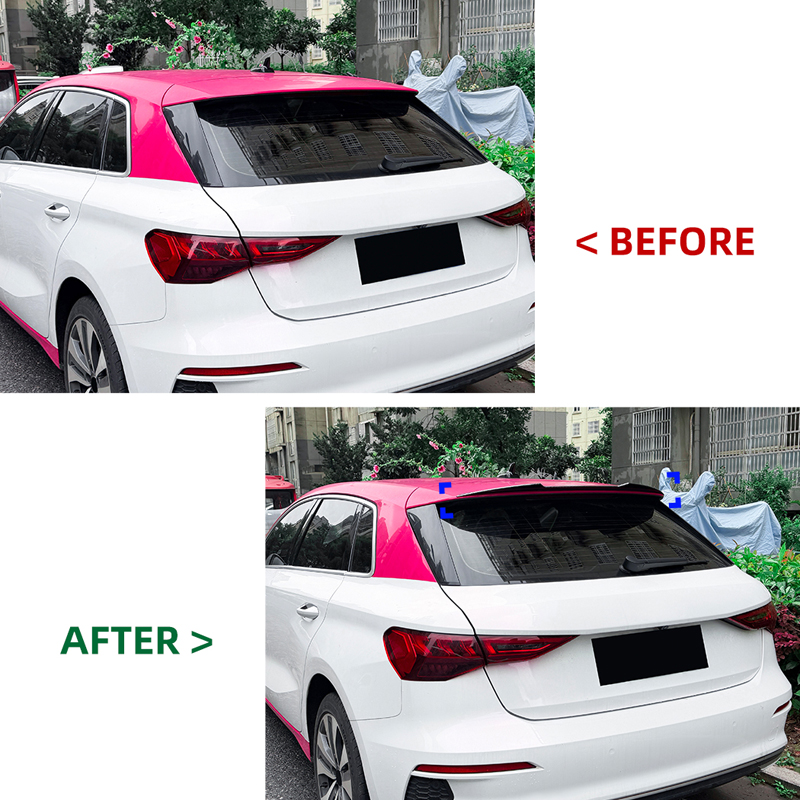 Roof spoiler (Spoiler Cap)  Audi A3 (8Y) Sportback 2020-2024 & FL 2025- (ABS Glossy Black)
