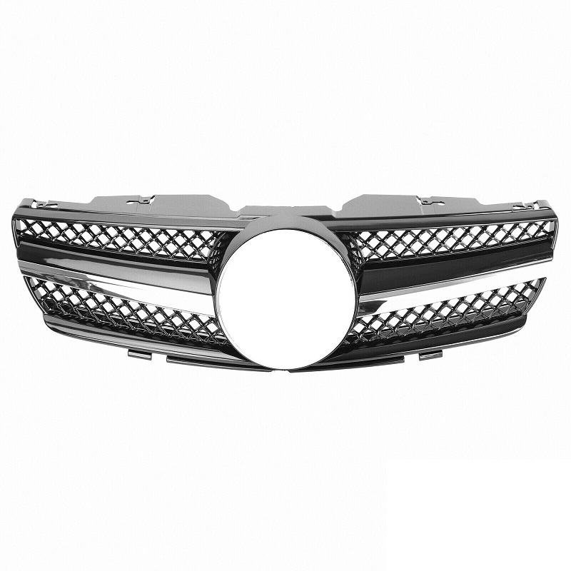 Grill passend voor Mercedes SL R230 01-06 Zwart/Chroom