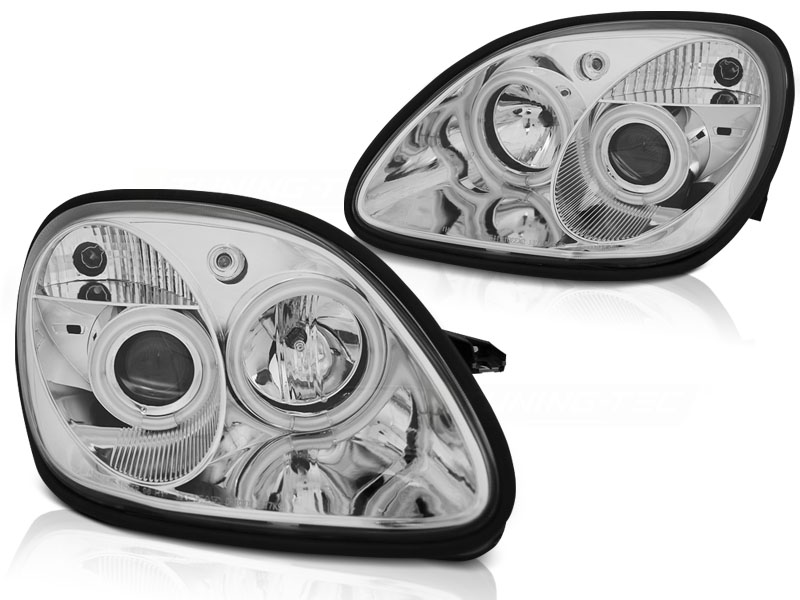 Headlights Mercedes SLK 96-04 Angel Eyes Chrome