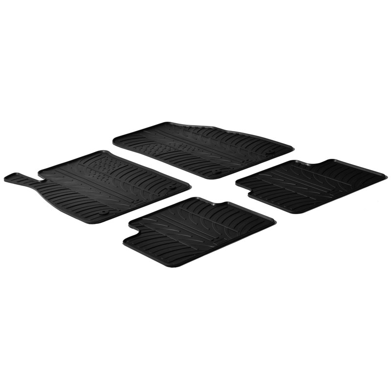 Rubber car mats set  Opel Insignia 2008-2013 (T profile 4-pieces + mounting clips)