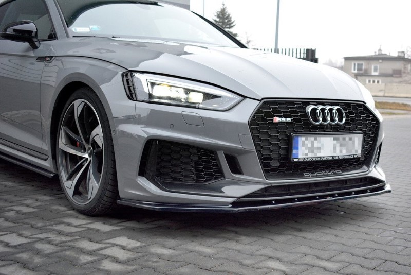 Voorspoiler passend voor Audi RS5 F5 Coupe / Sportback V.1 Glanzend Zwart
